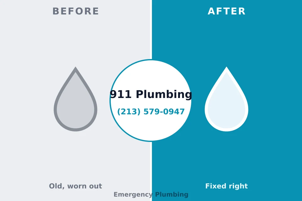 Before and after: plumbing repair Brockport, NY